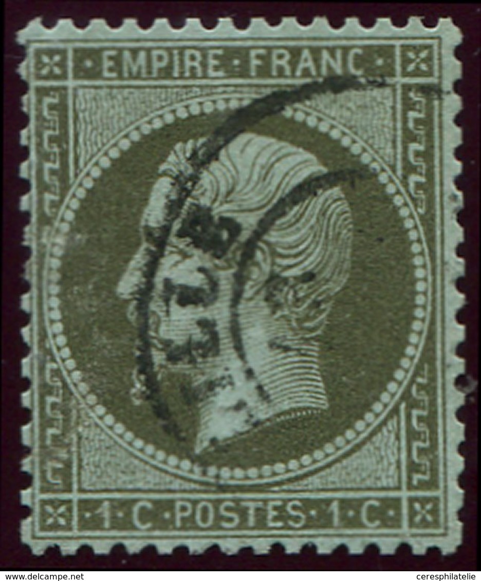 EMPIRE DENTELE - 19    1c. Olive, Oblitéré Càd, TTB - 1862 Napoléon III