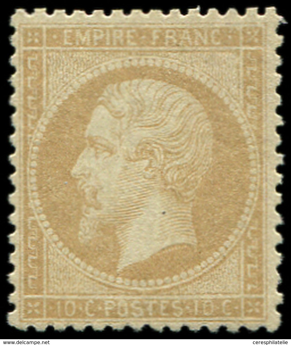 * EMPIRE DENTELE - 21   10c. Bistre, Très Bien Centré Ce Qui Est Rare Pour Ce Timbre, Ch. Légère, TTB. Br - 1862 Napoléon III.