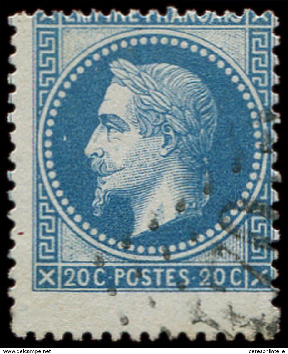 EMPIRE LAURE - 29A  20c. Bleu, T I, Obl., Piquage DECALE Vers Le Bas, TB - 1863-1870 Napoleon III With Laurels