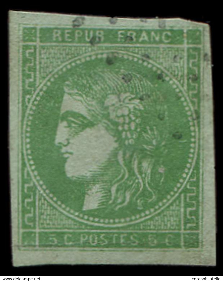 EMISSION DE BORDEAUX - 42B   5c. Vert-jaune, R II, 2ème état, Oblitération Légère, TB - 1870 Emission De Bordeaux