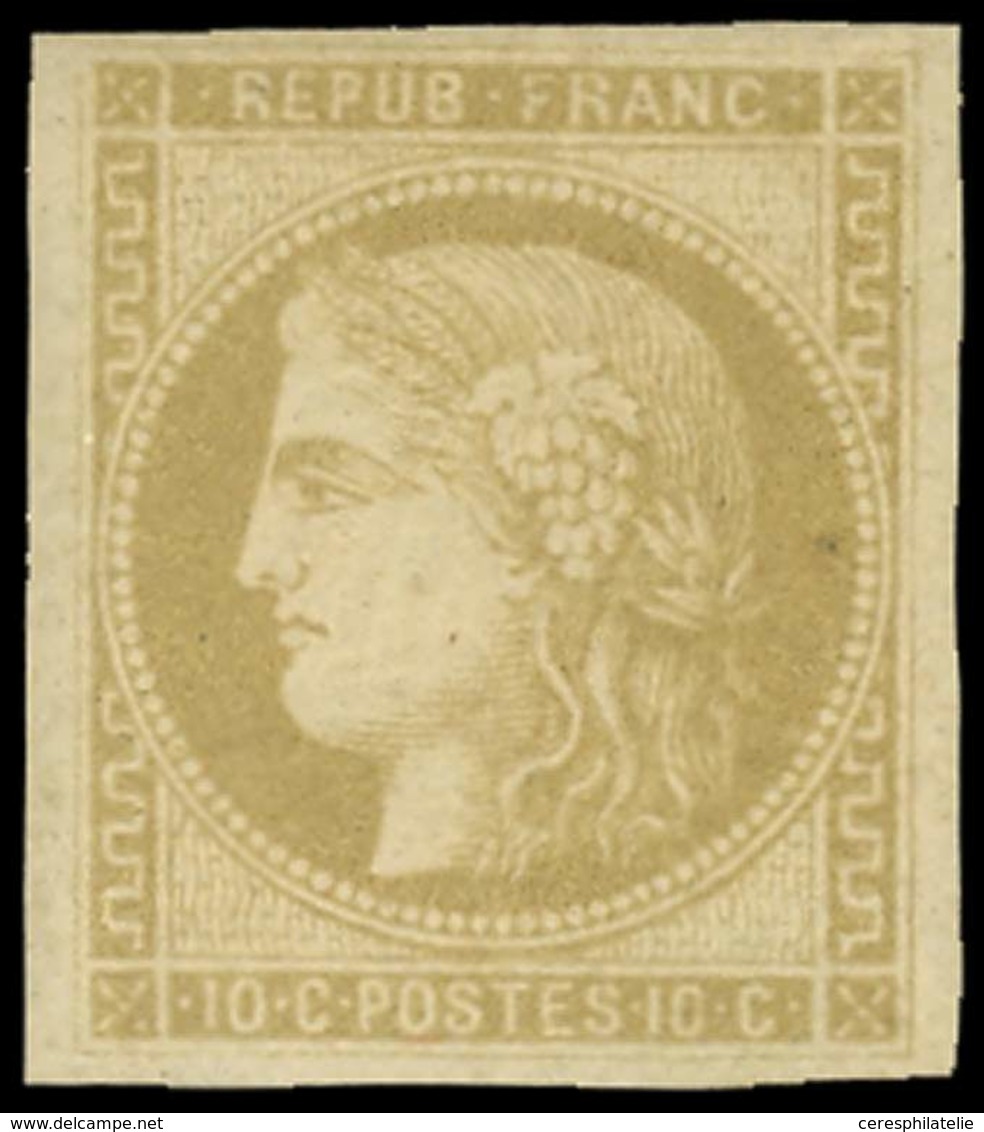 * EMISSION DE BORDEAUX - 43Ab 10c. Bistre-VERDATRE, R I, Frais Et TB - 1870 Bordeaux Printing
