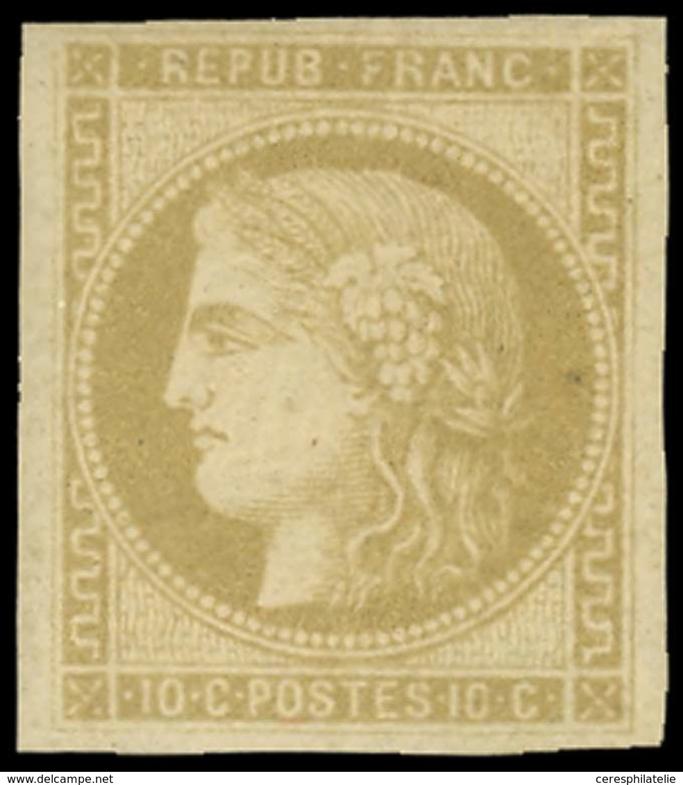 * EMISSION DE BORDEAUX - 43Ab 10c. Bistre-VERDATRE, R I, Frais Et TB - 1870 Emission De Bordeaux