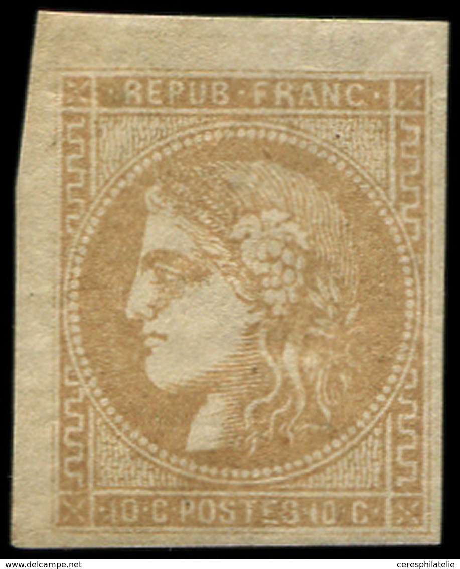 * EMISSION DE BORDEAUX - 43B  10c. Bistre-jaune, R II, Petit Cdf, G. D'origine Lég. Jaunie, TB - 1870 Emission De Bordeaux