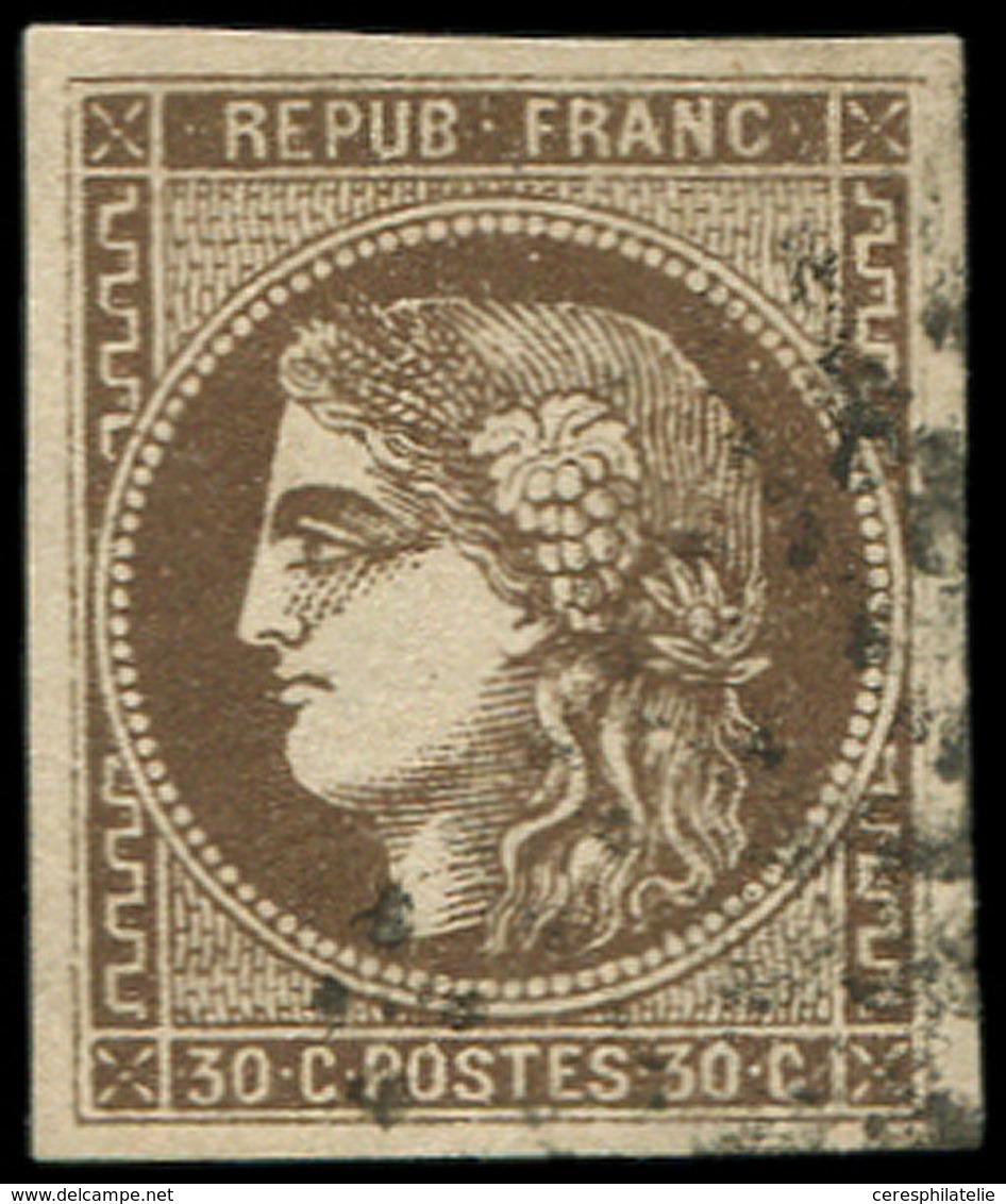 EMISSION DE BORDEAUX - 47   30c. Brun, Oblitéré GC, Effigie Dégagée, TTB - 1870 Ausgabe Bordeaux