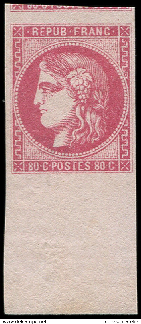 * EMISSION DE BORDEAUX - 49   80c. Rose, Grand BORD De FEUILLE, TB - 1870 Emission De Bordeaux