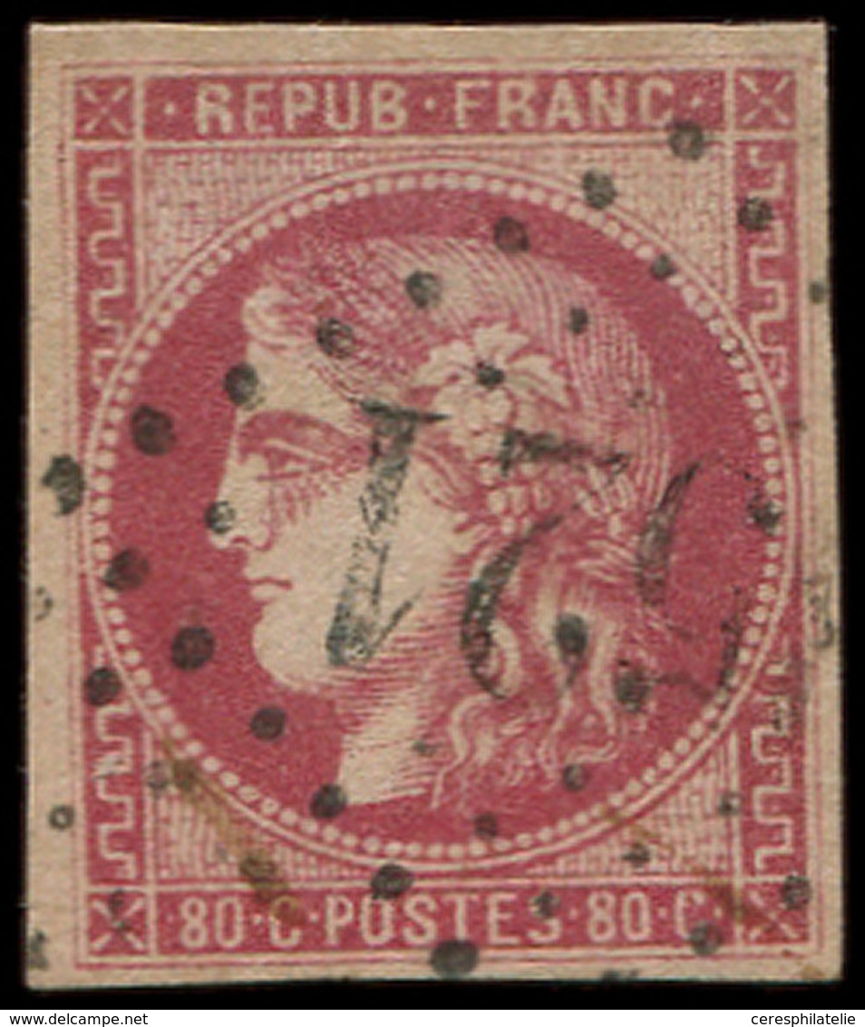 EMISSION DE BORDEAUX - 49   80c. Rose, Oblitéré GC, TB - 1870 Emission De Bordeaux