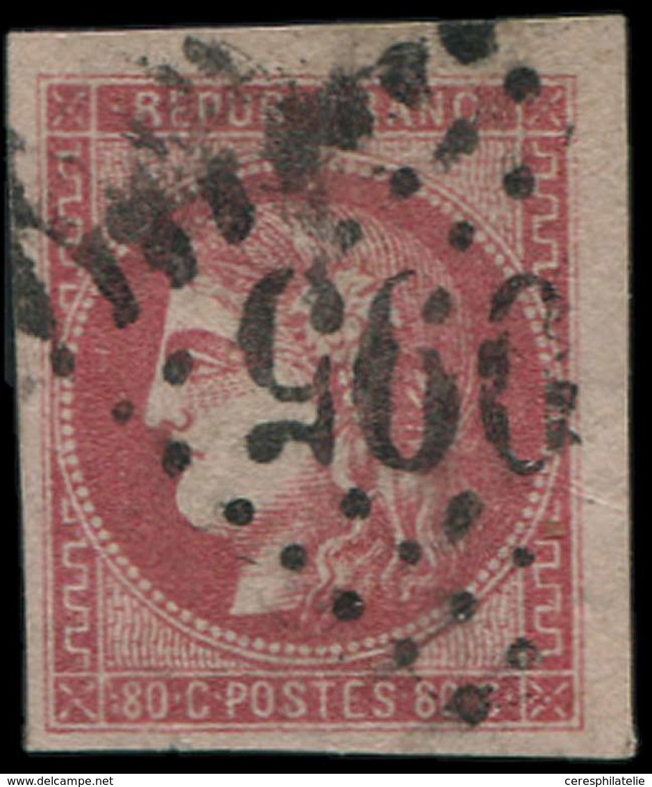 EMISSION DE BORDEAUX - 49   80c. Rose, Oblitéré GC, TB - 1870 Emission De Bordeaux