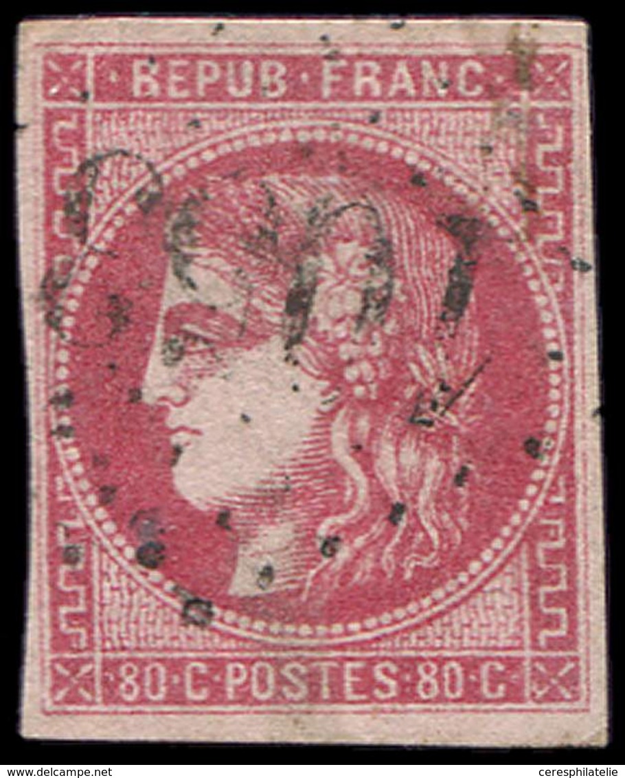 EMISSION DE BORDEAUX - 49   80c. Rose, Oblitéré GC, TB - 1870 Ausgabe Bordeaux