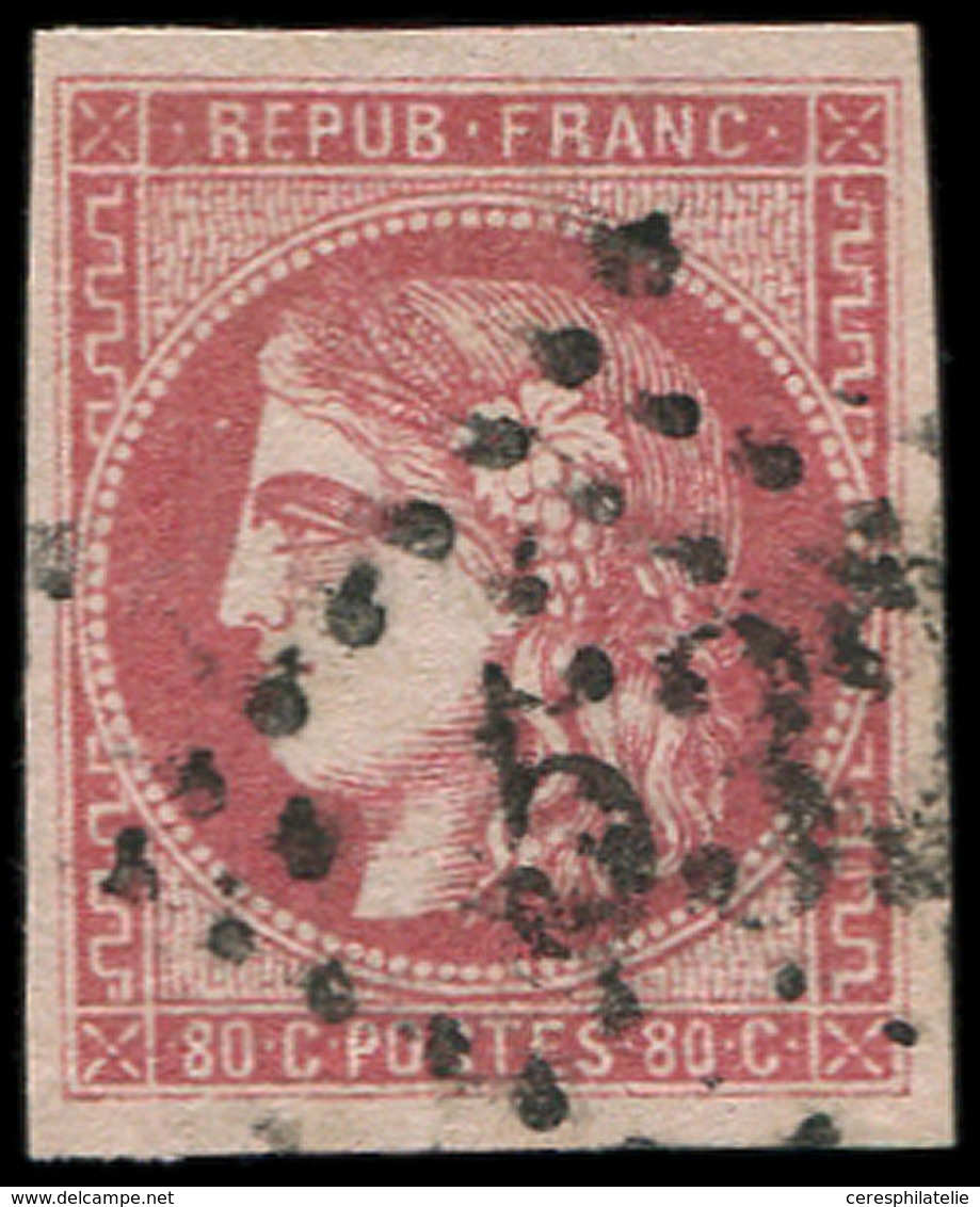 EMISSION DE BORDEAUX - 49d  80c. GROSEILLE, Obl. GC 532, Nuance Certifiée Calves, TB. C - 1870 Ausgabe Bordeaux