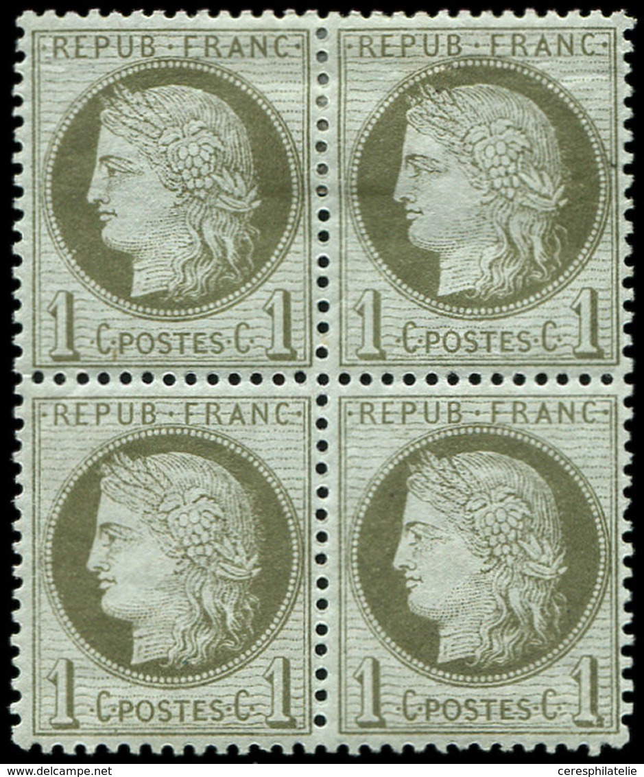 ** CERES DENTELE - 50a   1c. Vert-bronze, BLOC De 4, 2 Ex. *, Bon Centrage, TTB - 1871-1875 Cérès