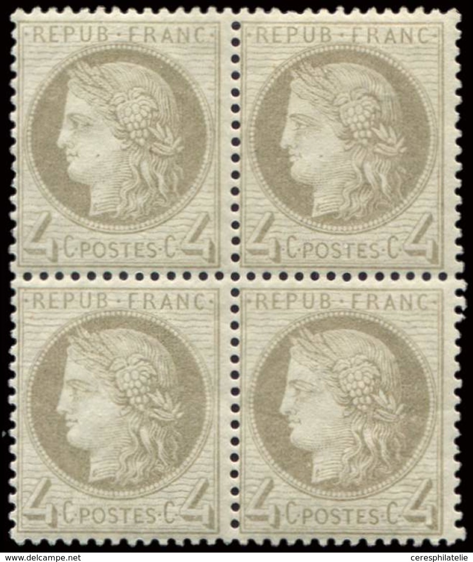 ** CERES DENTELE - 52    4c. Gris, BLOC De 4, TB - 1871-1875 Cérès