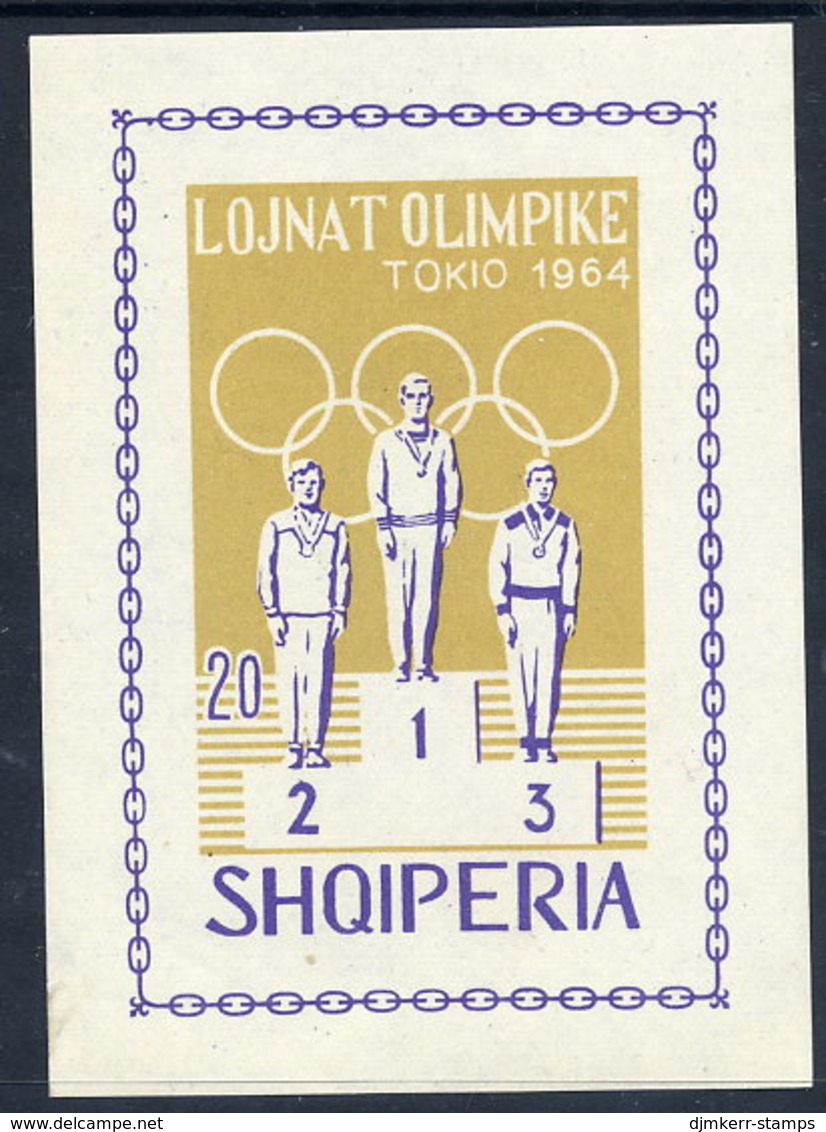 ALBANIA 1964 Olympic Games Imperforate Block MNH / **   Michel Block 26B - Albania