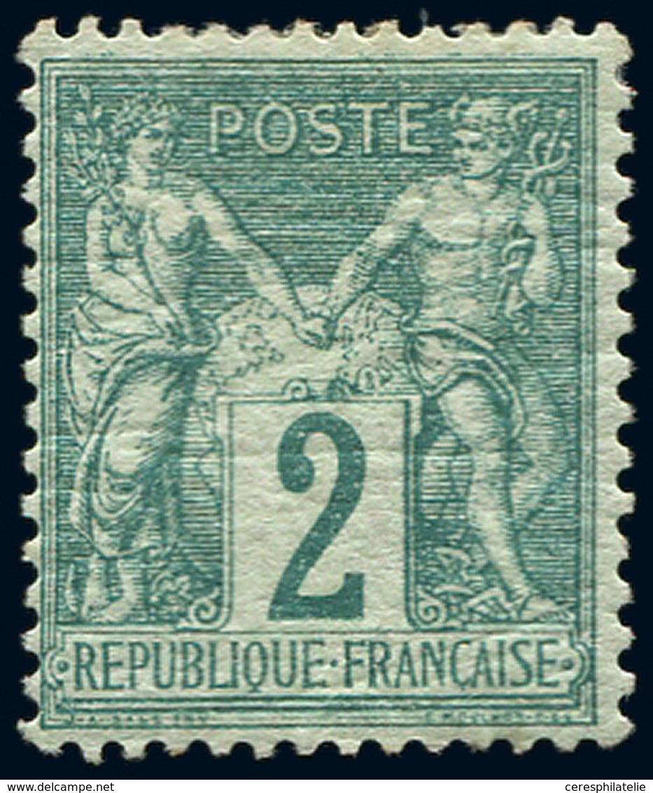 * TYPE SAGE - 62    2c. Vert, Ch. Un Peu Forte, TB - 1876-1878 Sage (Type I)