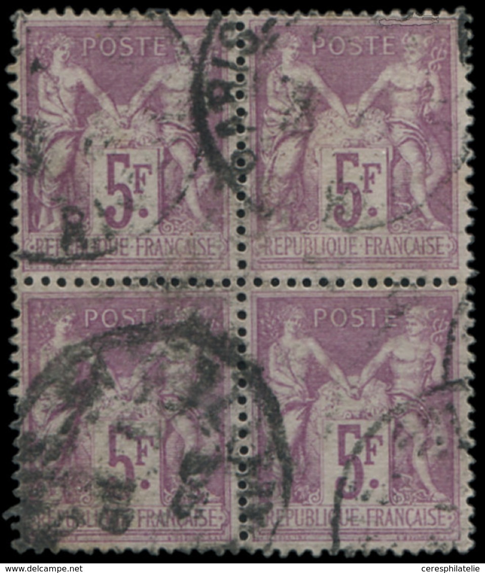 TYPE SAGE - 95    5f. Violet Sur Lilas, BLOC De 4 Obl., TB - 1876-1878 Sage (Typ I)