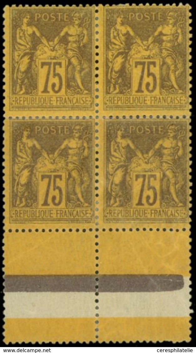 * TYPE SAGE - 99   75c. Violet Sur Orange, BLOC De 4 Bdf, Forte Ch., Aspect TB - 1876-1878 Sage (Typ I)