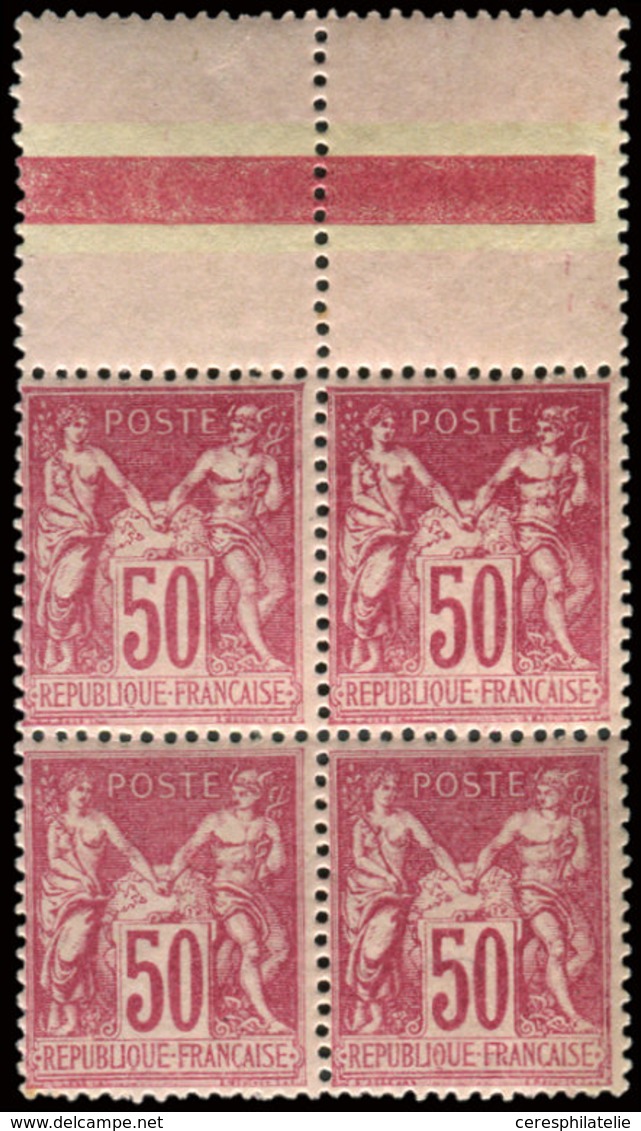 ** TYPE SAGE - 104  50c. Rose Vif, BLOC De 4 Bdf Inter Galvano, Frais Et TTB - 1876-1878 Sage (Typ I)