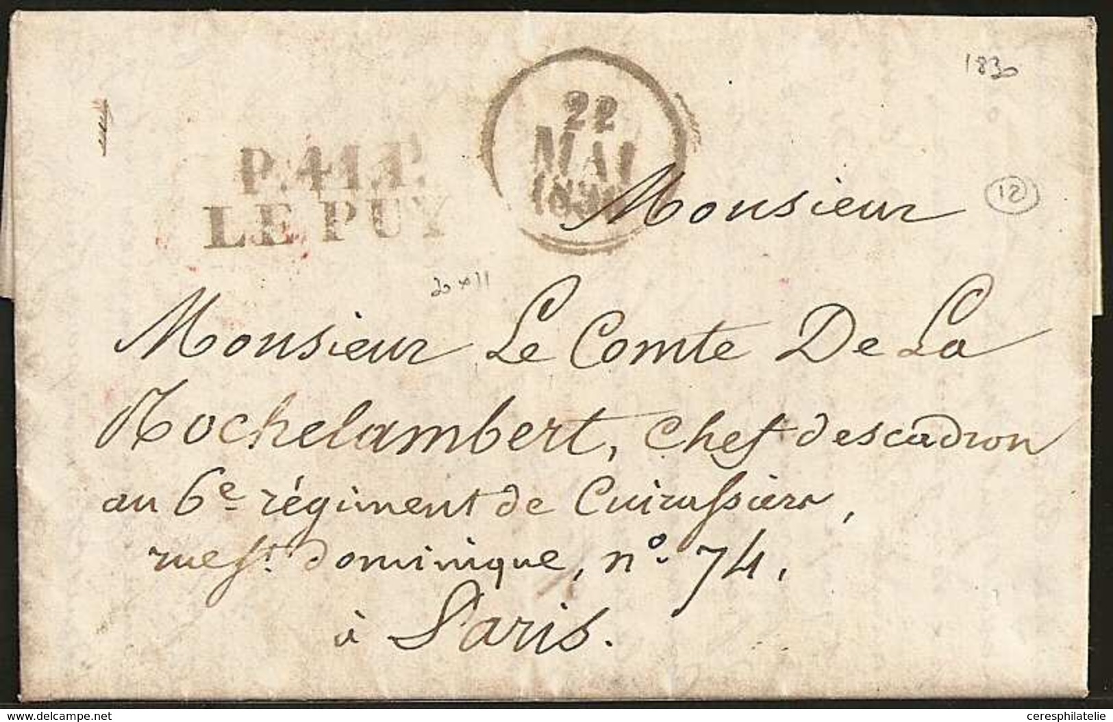 Let OBLITERATIONS PAR DEPARTEMENTS - 41/HAUTE LOIRE MP P41P/LE PUY Sur LAC Avec Dateur A 22 MAI 1830, TB - 1849-1876: Période Classique