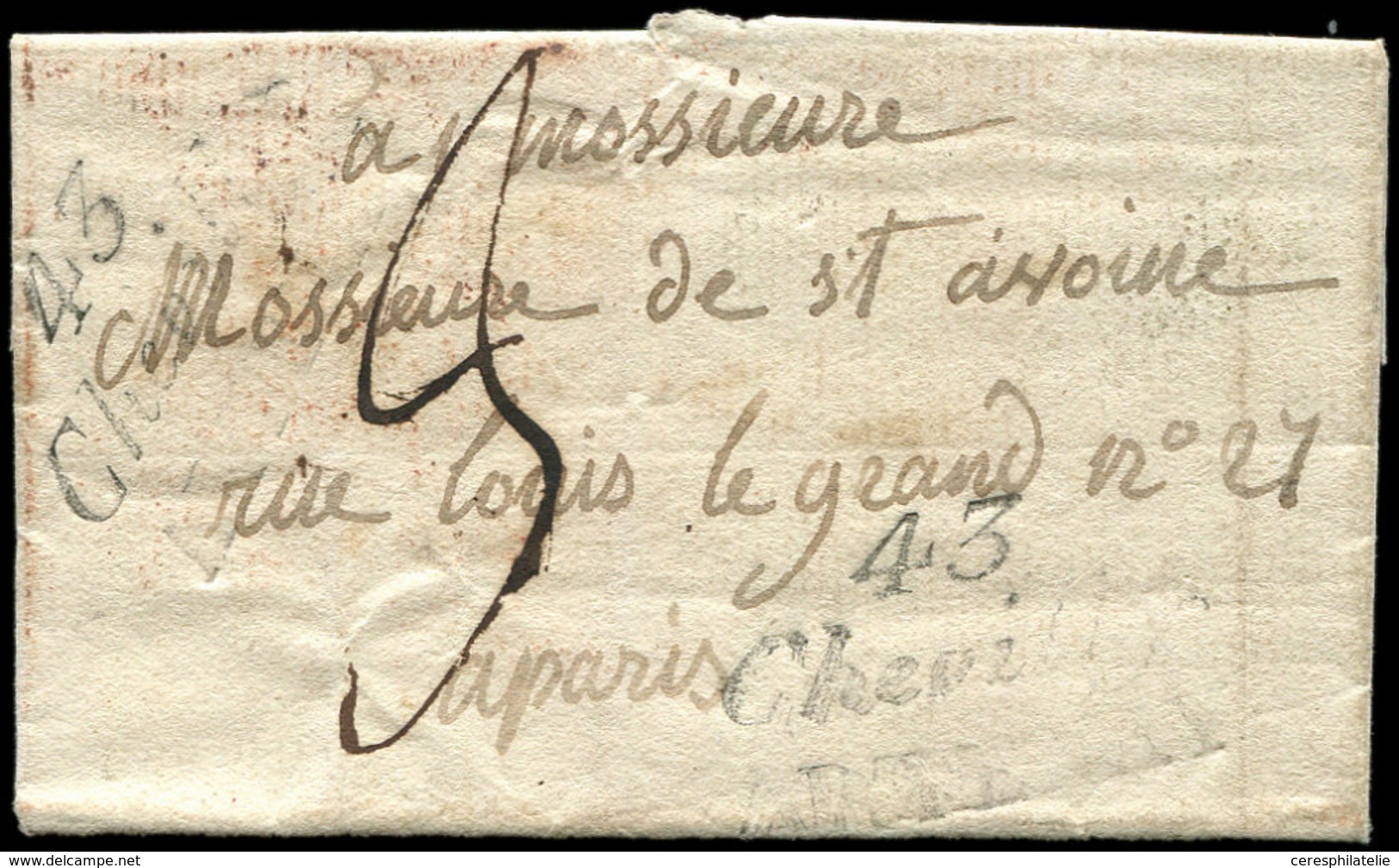 Let OBLITERATIONS PAR DEPARTEMENTS - 43/LOIRET Cursive 43/CHEVILLY Et 43/Chevilly/ARTENAY S. LSC De 1822, TB - 1849-1876: Période Classique