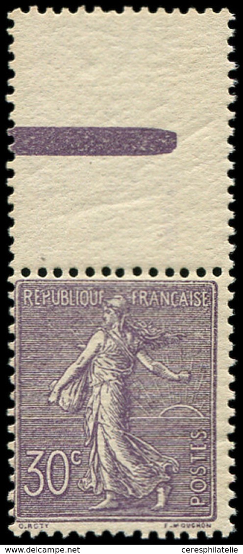 ** EMISSIONS DU XXème SIECLE - 133a  Semeuse Lignée, 30c. Violet Foncé, Bdf Inter-galvano, Frais Et TB - Unused Stamps