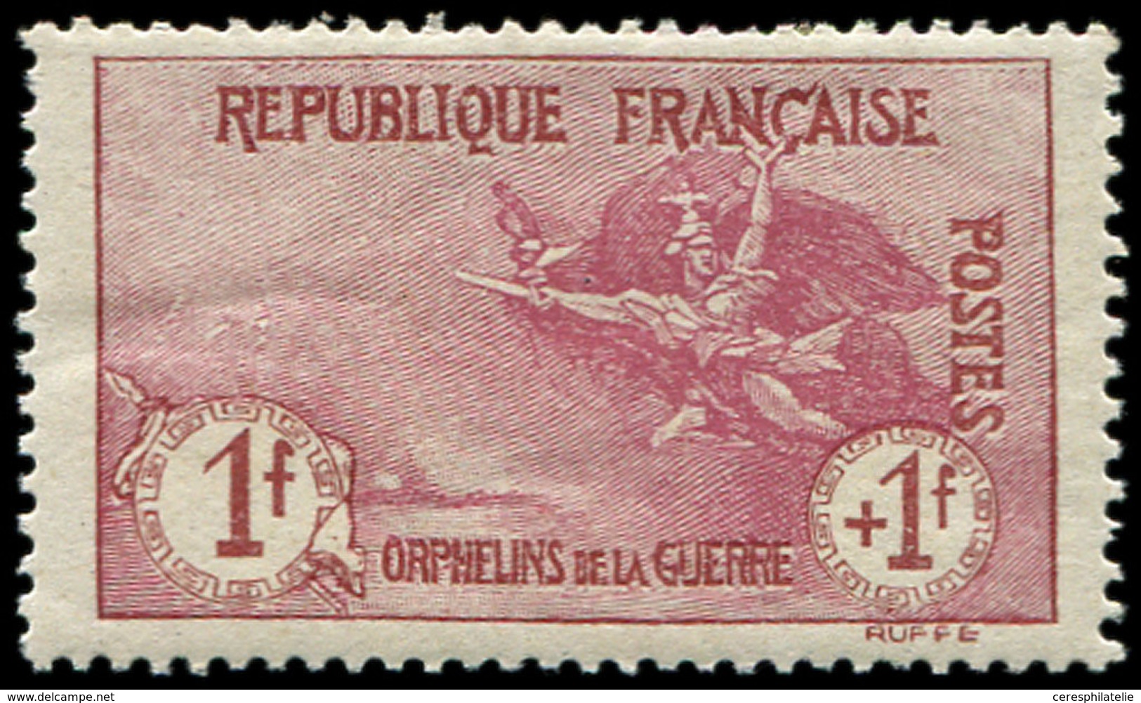 ** EMISSIONS DU XXème SIECLE - 154   1ère Série Orphelins,  1f. + 1f. Carmin, Très Lég. Adh. Sinon TB - Unused Stamps