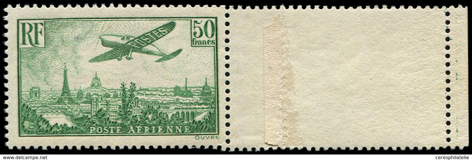 ** POSTE AERIENNE - 14  50f. Vert-jaune, Bdf, TB - 1927-1959 Ungebraucht