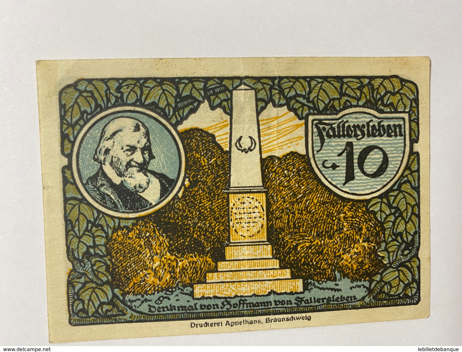 Allemagne Notgeld Fallersleben 10 Pfennig - Collections