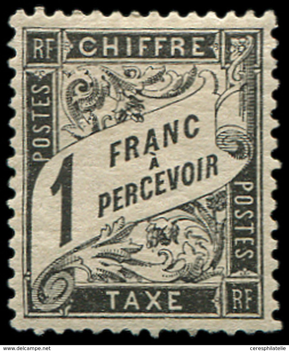 * TAXE - 22   1f. Noir, Une Dent Courte Sinon TB - 1859-1959 Used