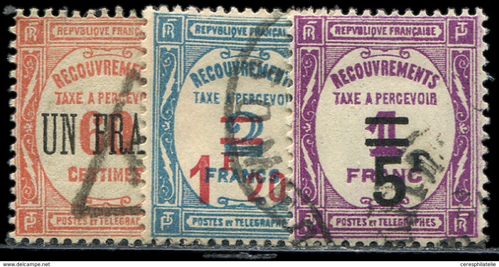 TAXE - 63/65 Série Surchargée, Obl., TB - 1859-1959 Used