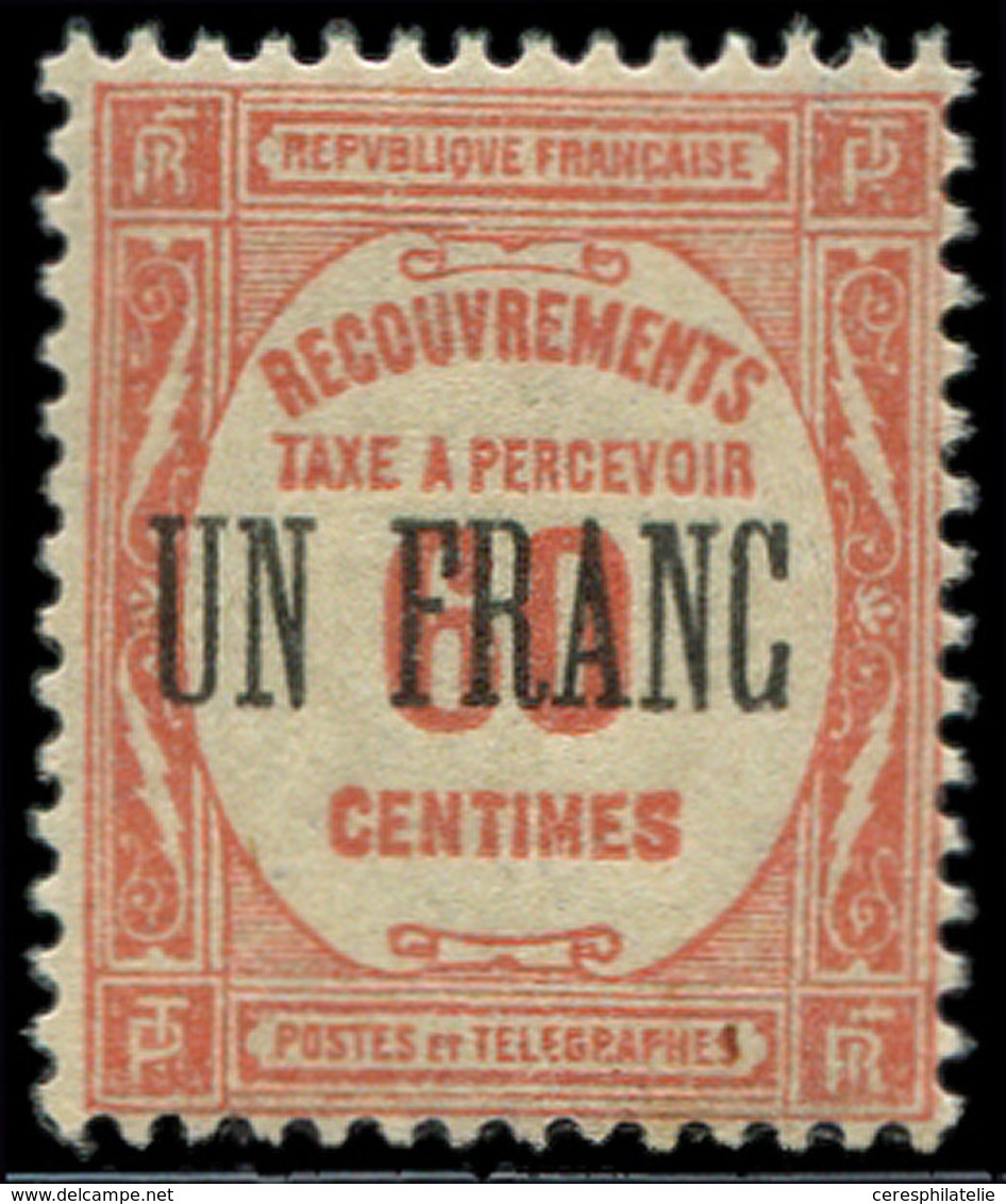 ** TAXE - 63  UN FRANC S. 60c. Rouge, TB - 1859-1959 Used