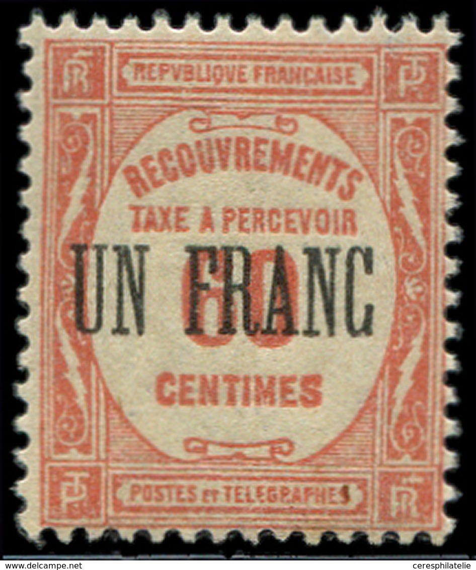 ** TAXE - 63  UN FRANC S. 60c. Rouge, TB - 1859-1959 Oblitérés