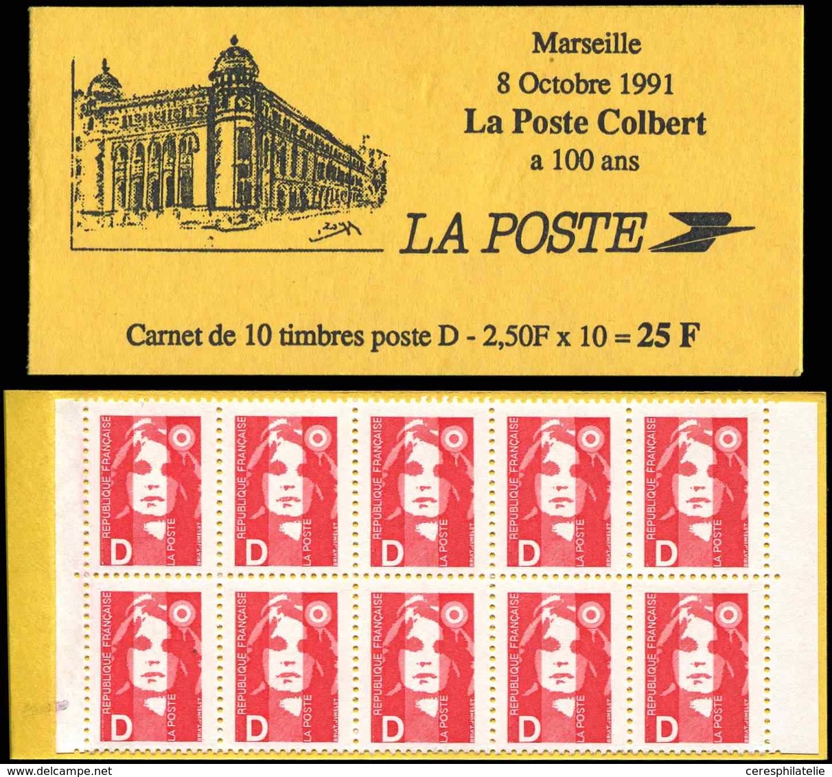 CARNETS (N° Yvert) - 2712-CP 1  Briat, "D" Rouge, La Poste Colbert, émission Locale, TB. S - Other & Unclassified