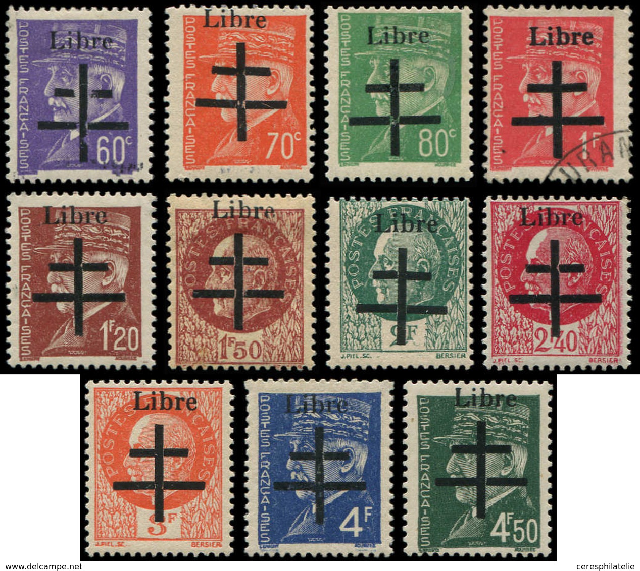 ** TIMBRES DE LIBERATION - AIGURANDE 1/11 : La Série, N°4 Obl., TB - Befreiung