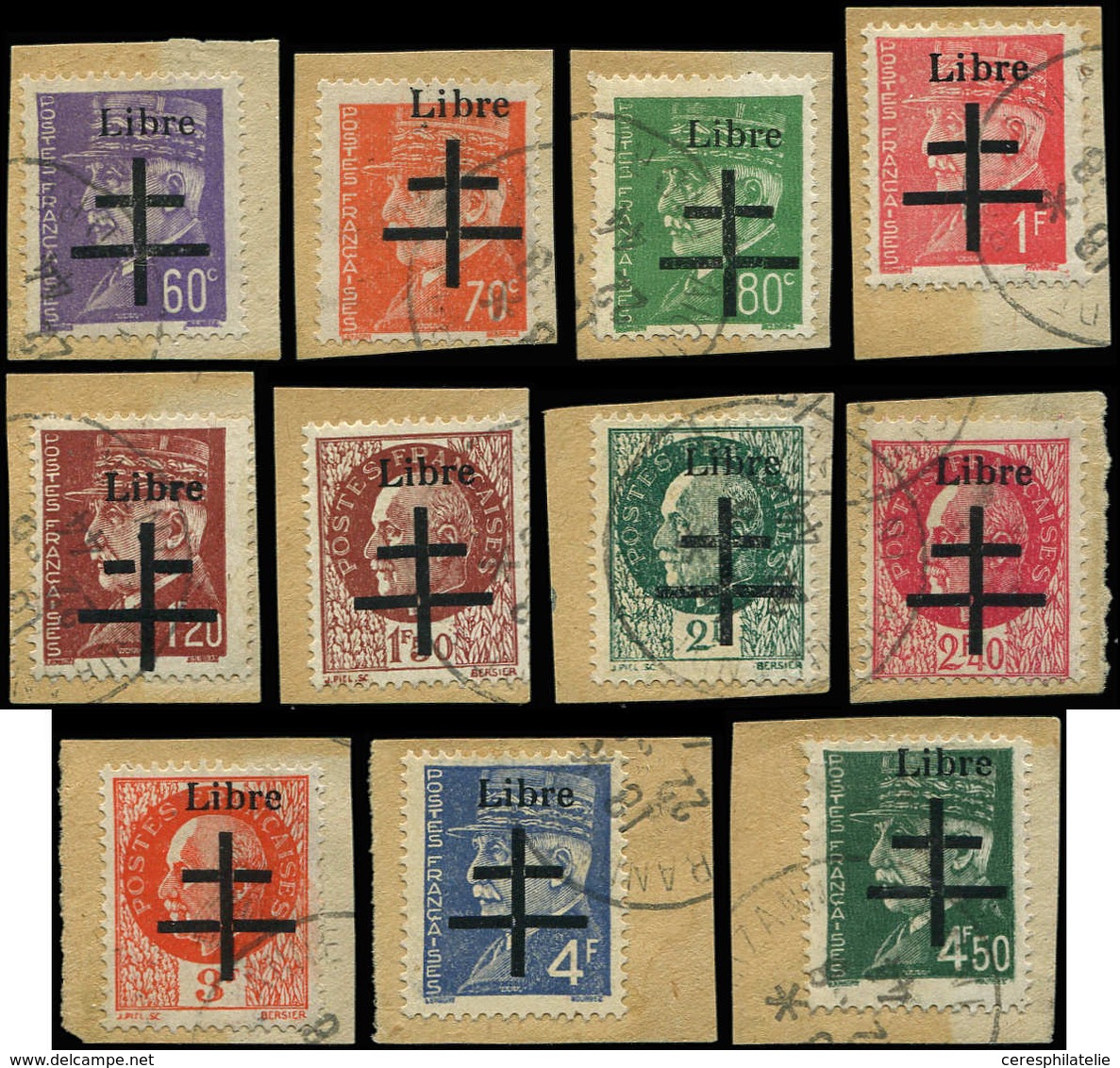 TIMBRES DE LIBERATION - AIGURANDE 1/11 : La Série Obl. Sur Fragts, TB - Liberation