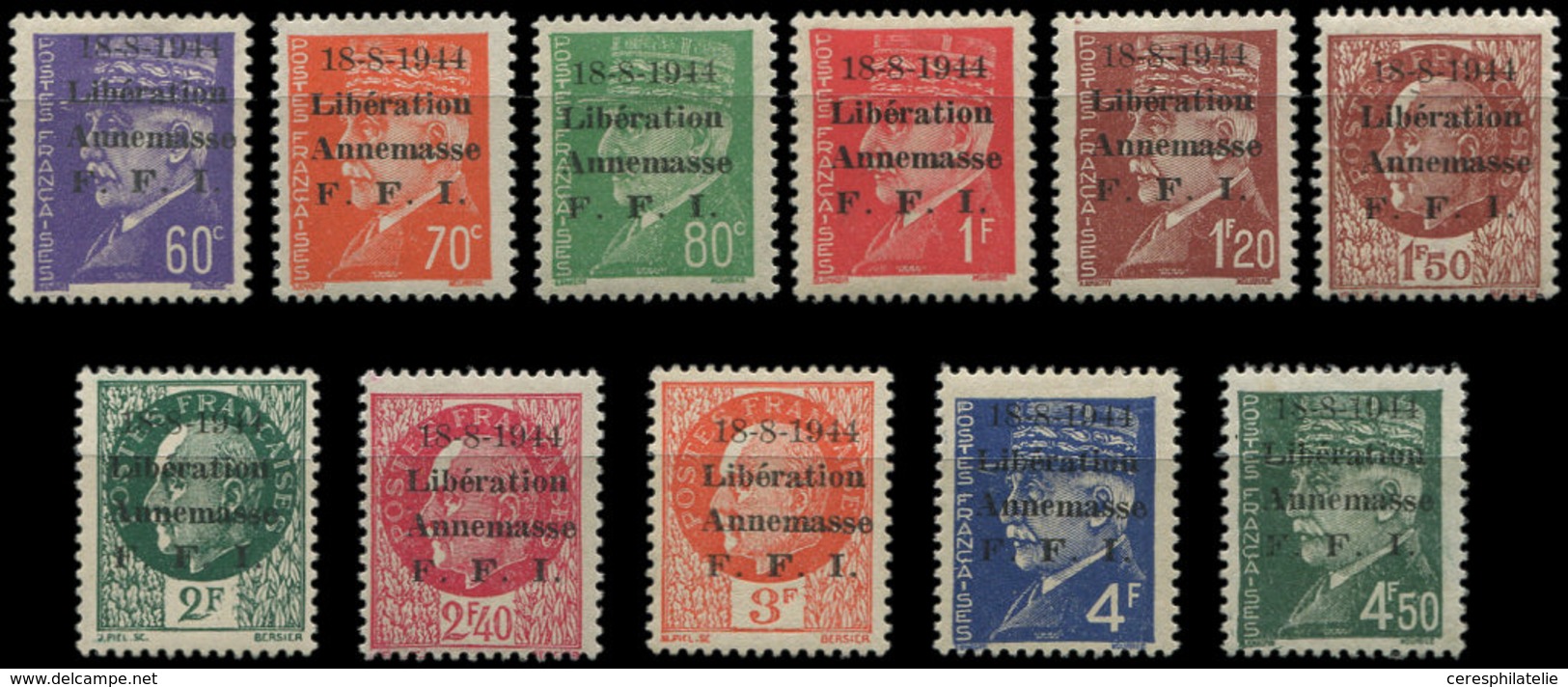 * TIMBRES DE LIBERATION - ANNEMASSE 20/30 : La Série Surcharge Chiffres MAIGRES, TB - Liberation