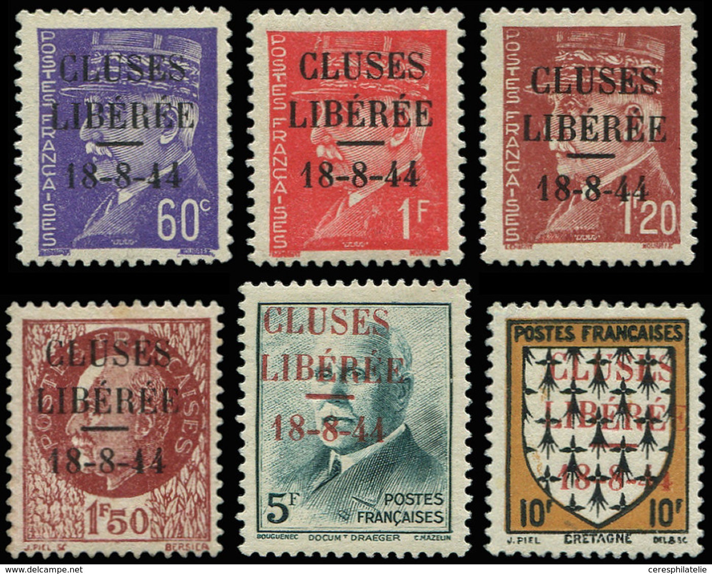 ** TIMBRES DE LIBERATION - CLUSES 1/6 : N°6 Infime Adh., TB - Befreiung