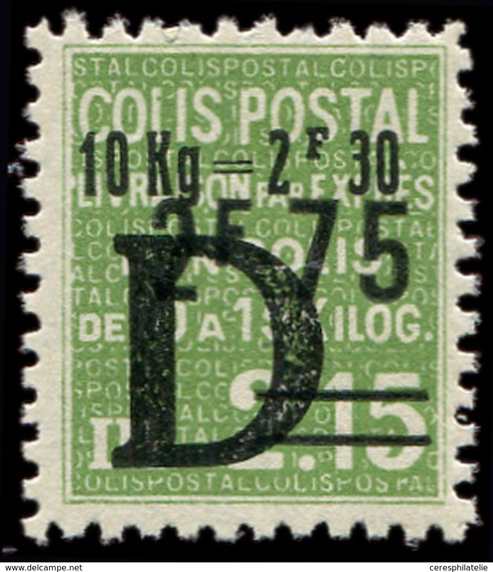 ** COLIS POSTAUX  (N° Et Cote Maury) - 139  2f30 Sur 2.75 Sur 2f15 Vert, TB, Yvert N°162 - Mint/Hinged