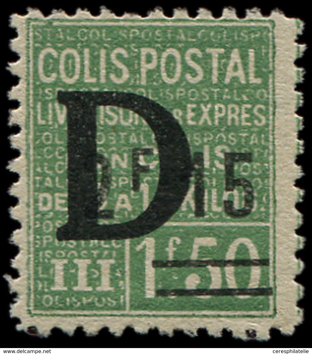 * COLIS POSTAUX  (N° Et Cote Maury) - 139  2f15 Sur 1f.50 Vert, Surchargé D, TB - Mint/Hinged