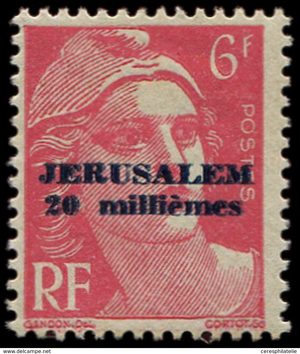 * Spécialités Diverses - JERUSALEM 3 : 20m S. 6f. Rouge Carminé, TB - War Stamps