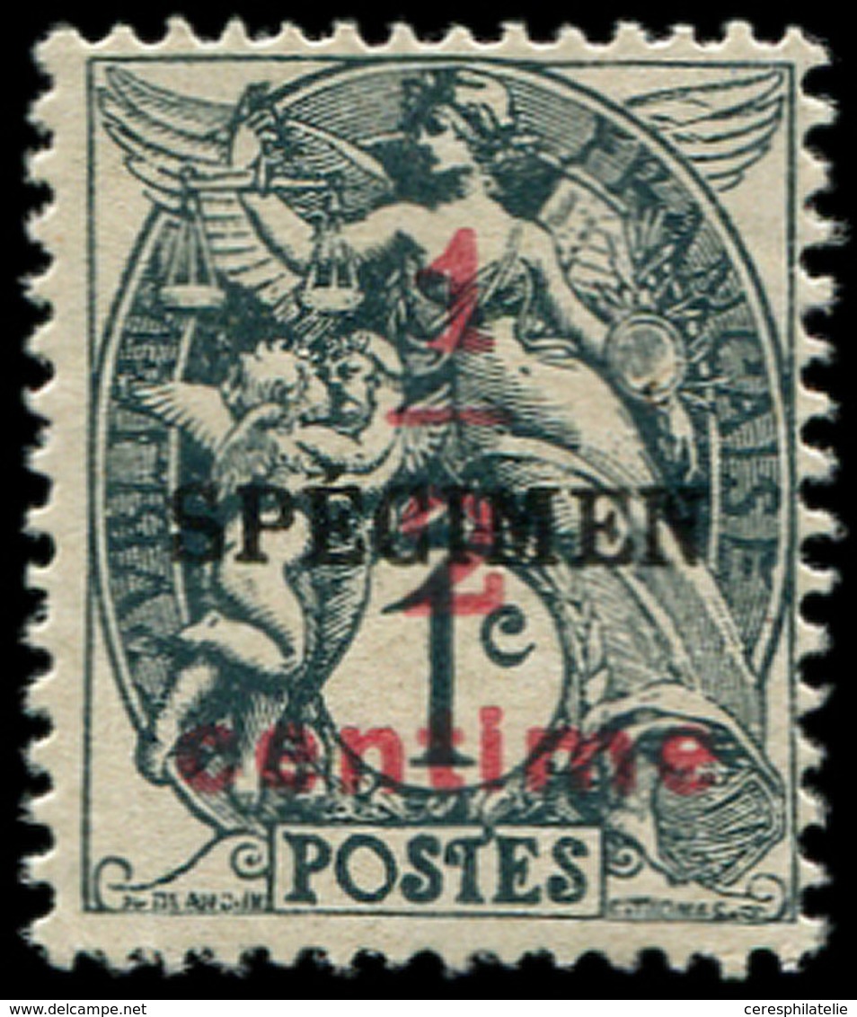 * VARIETES - 157   Blanc, 1/2c. Sur 1c. Ardoise, Surchargé SPECIMEN, TB - Unused Stamps