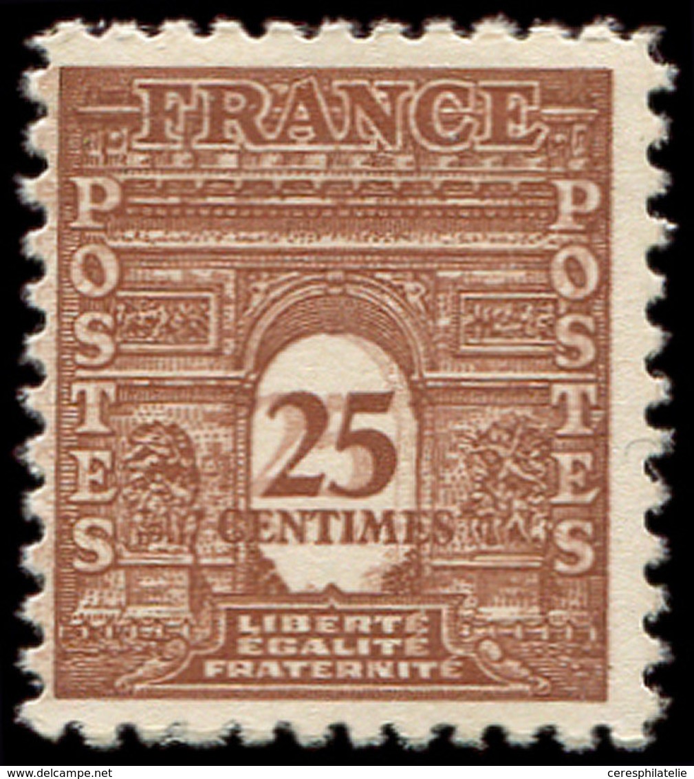 * VARIETES - 622   Arc De Triomphe, 25c. Brun-jaune, DOUBLE Impression, TB - Unused Stamps