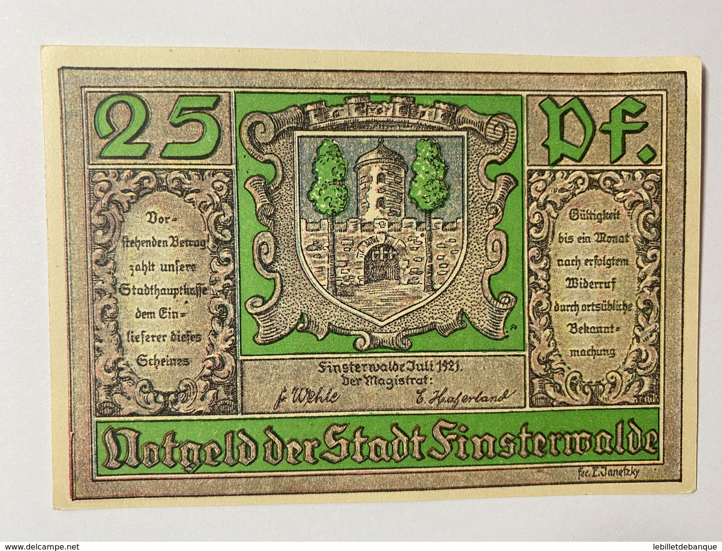 Allemagne Notgeld Finsterwalde 25 Pfennig - Collections