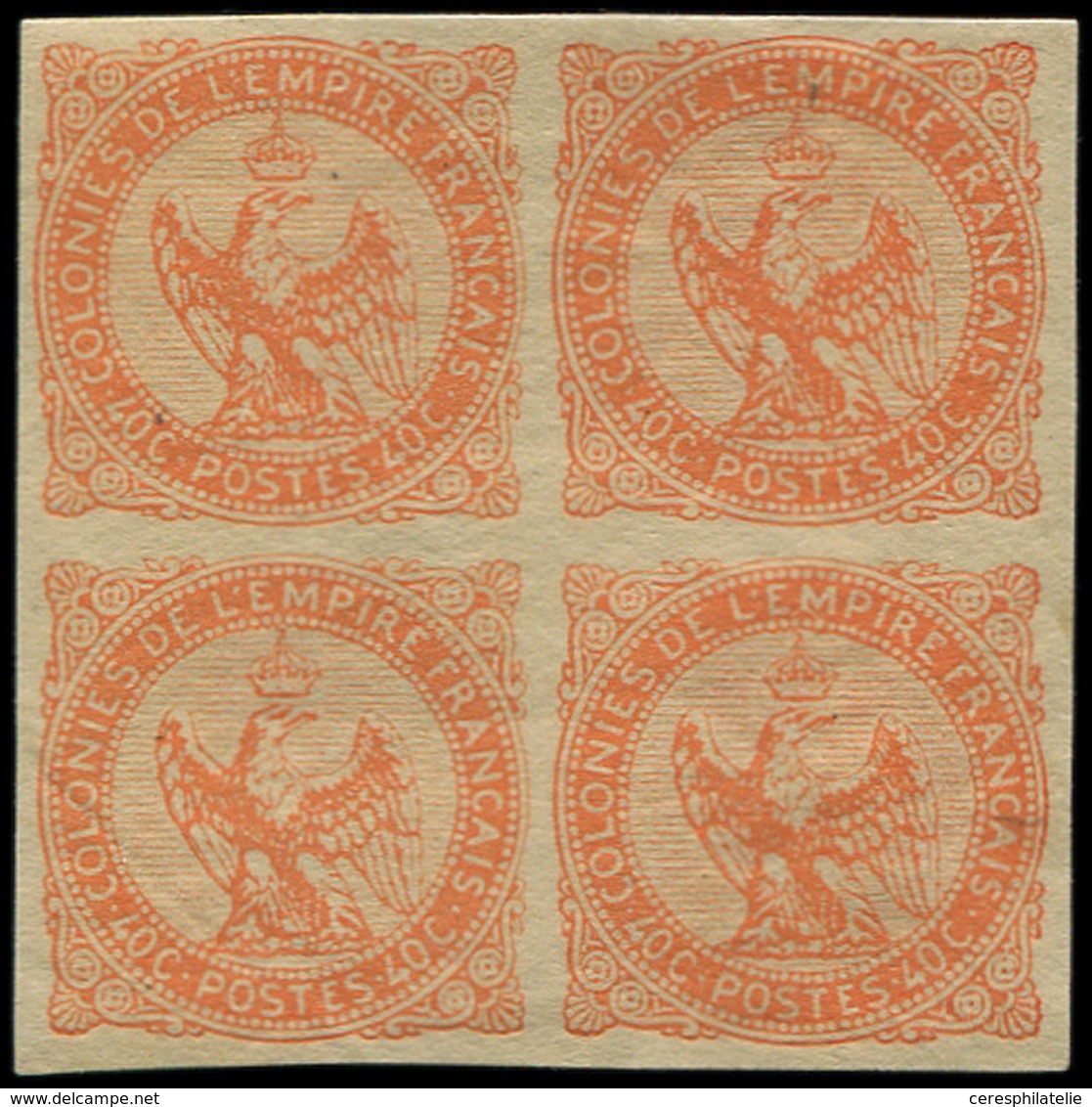 * Colonies Générales - 5    40c. Vermillon, BLOC De 4, TB - Other & Unclassified