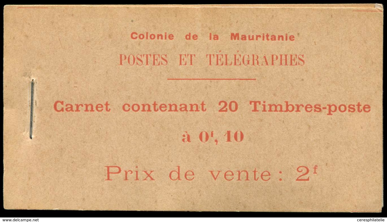 Carnets Des Colonies  (N° Maury - MAURITANIE 2 : 20 Timbres N°21, TB - Other & Unclassified