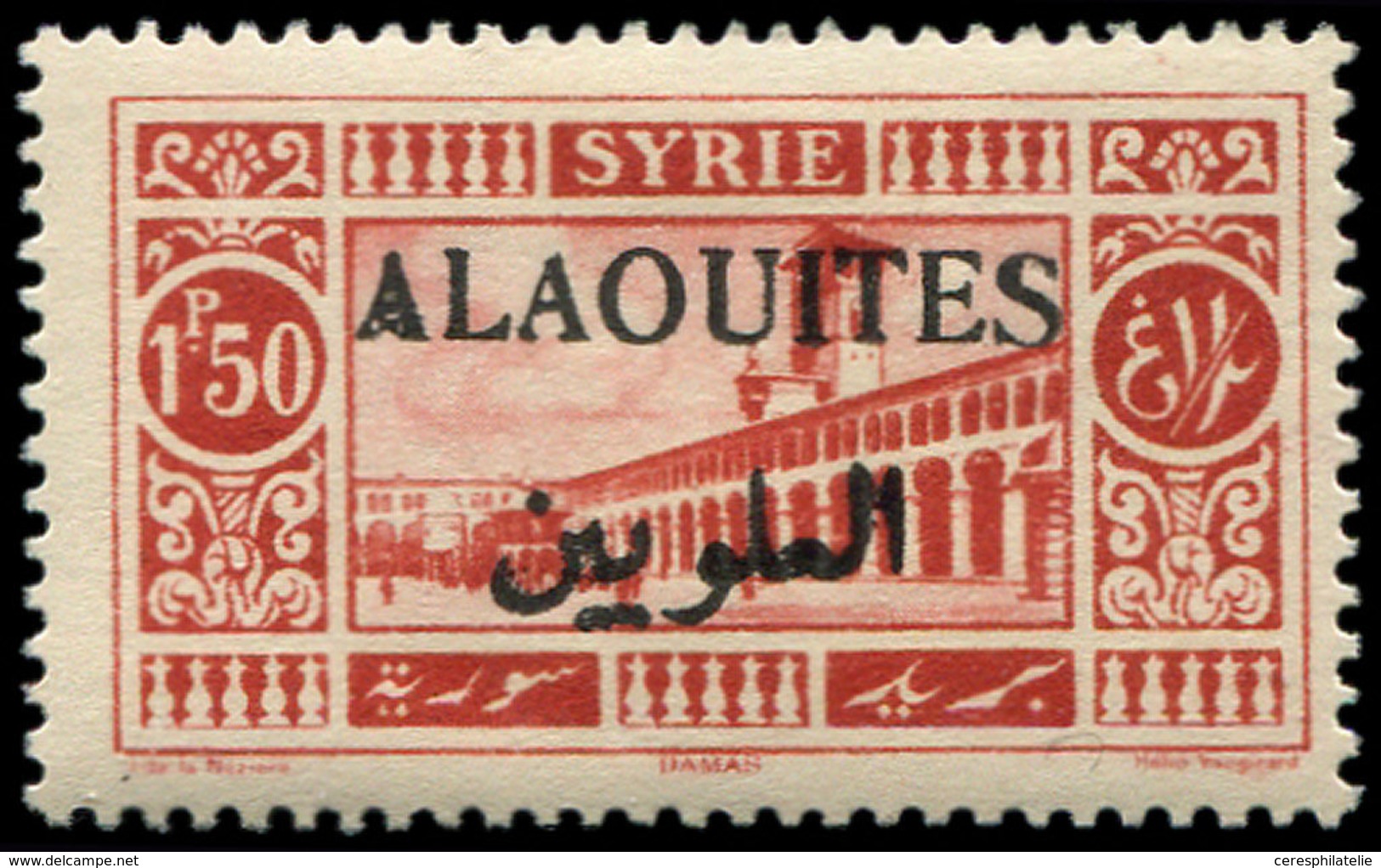 * ALAOUITES 28a : 1p.50 Rouge, Surch. Noire, TB - Other & Unclassified