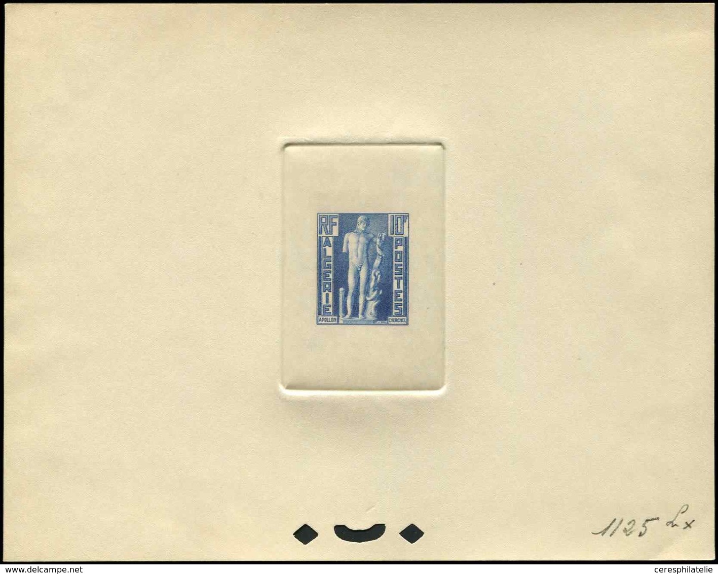 ALGERIE 288 : Apollon, 10f., épreuve D'atelier En Bleu Ardoise (couleur 1125), TB - Other & Unclassified