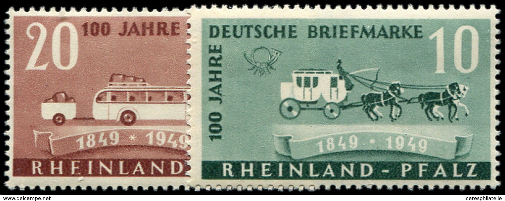 ** ALLEMAGNE Z.O.F.  RHENANIE 48/49 : Expo Philatélique, PAIRE, TB - Other & Unclassified