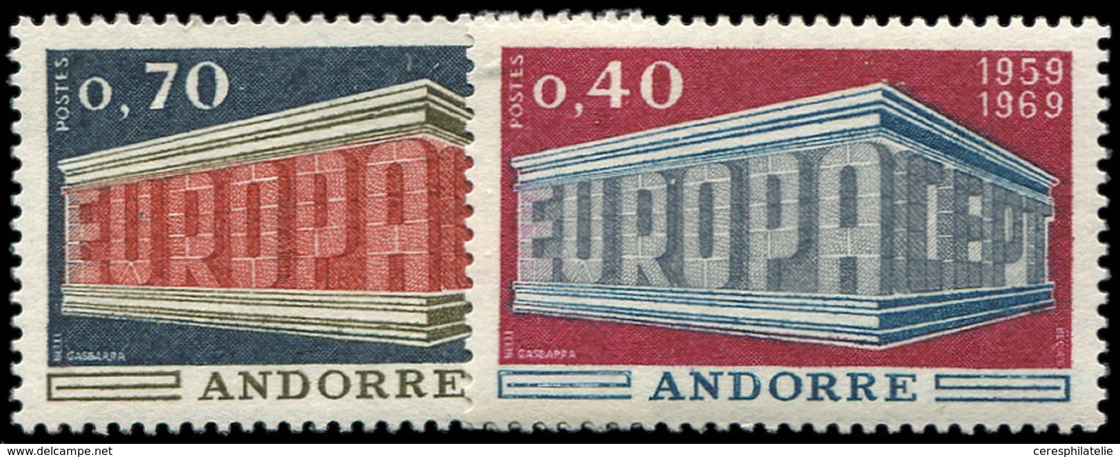 ** ANDORRE 194/95 : Europa 1969, PAIRE, TB - Unused Stamps