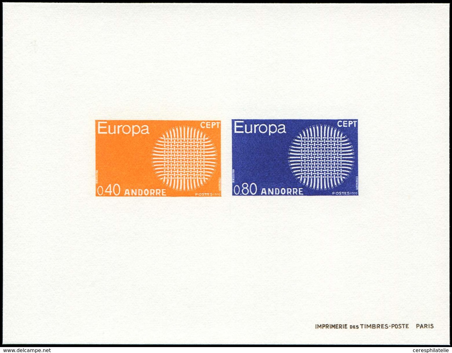 ANDORRE 202/03 : Europa 1970, épreuve Collective, TB - Unused Stamps