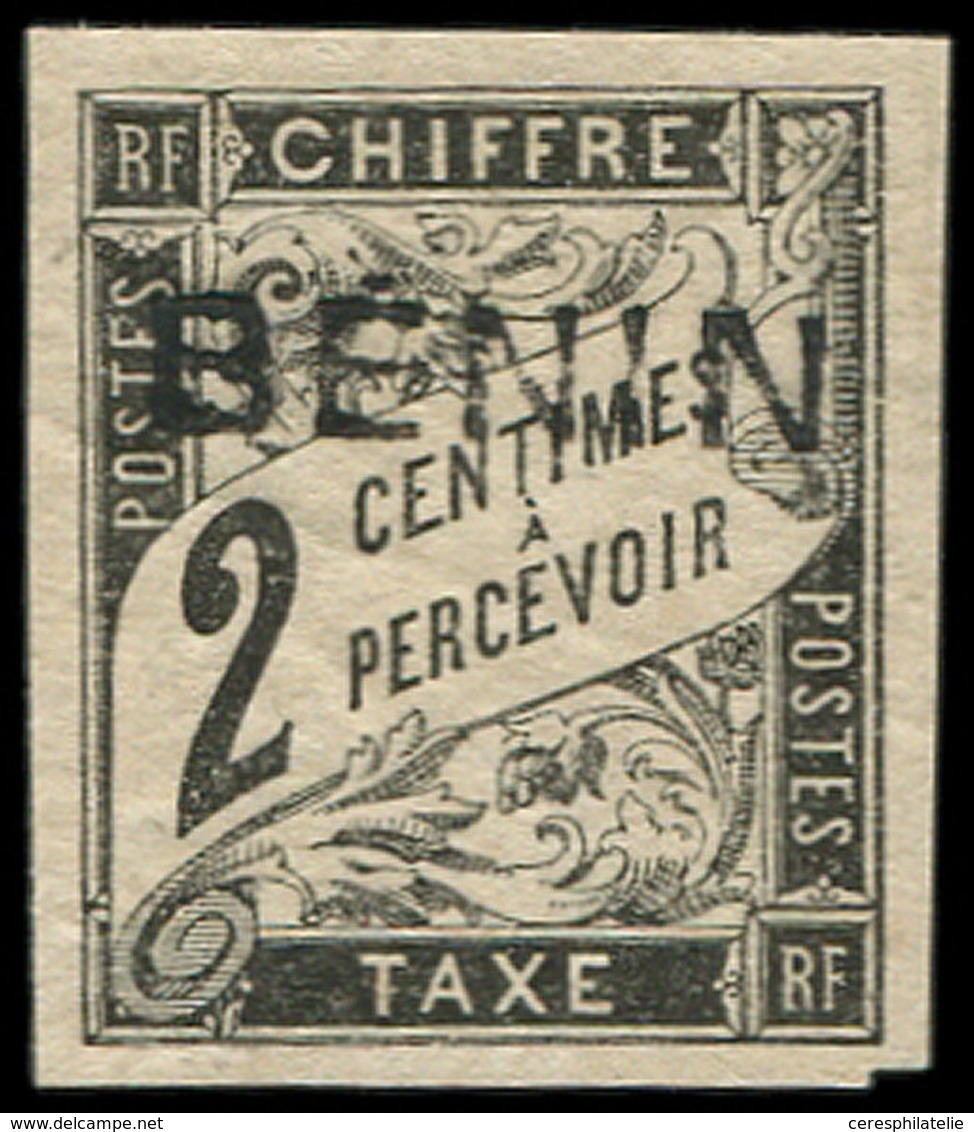 ** BENIN Taxe : 2c. Noir, NON EMIS, Pli De Gomme, Sinon TB. C - Autres & Non Classés