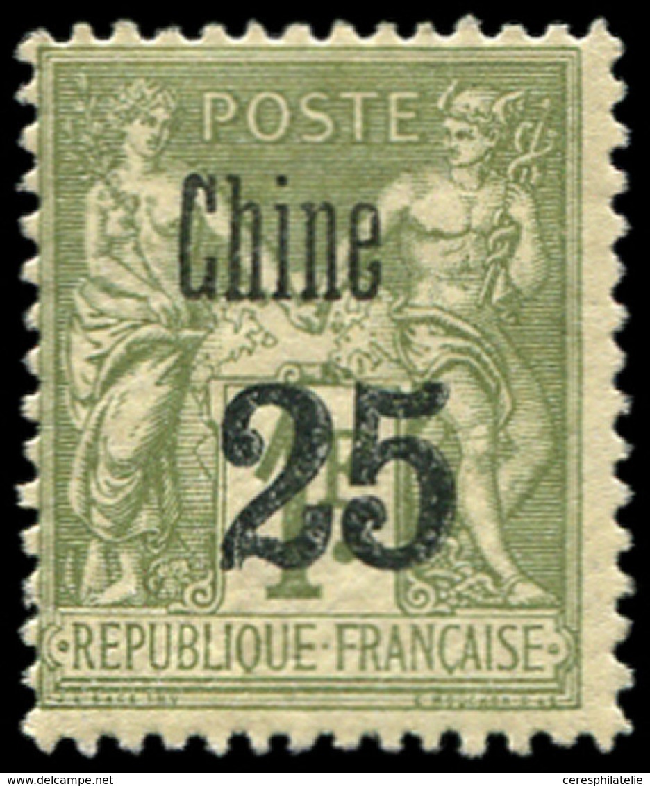 * CHINE 18 : 25 Sur 1f. Vert-olive, TB - Other & Unclassified
